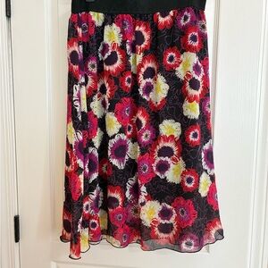 LuLaRoe Pink and Red A-Line Embellished Skirt